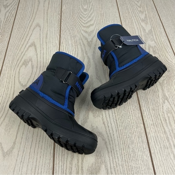 Nautica Girl's Albemarle 4 Cold Weather Boots Kids Sizes Black Cobalt Pop $50 - Picture 3 of 7